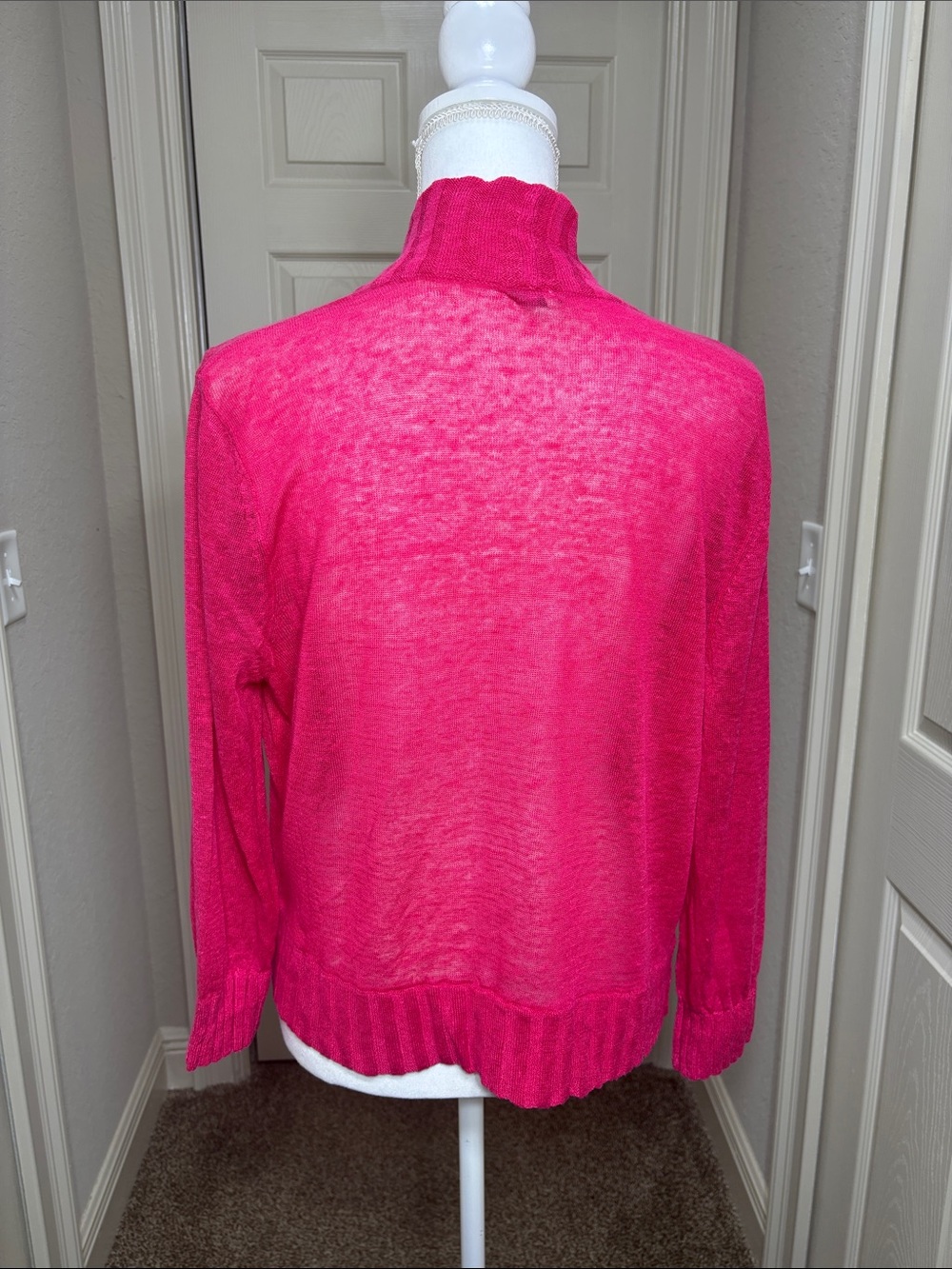 Nic+Zoe Nwt Linen Blend Bolero Cardigan Daiquiri Pink L — image 5 of 8